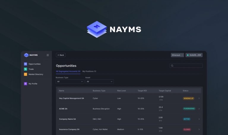 В сети Ethereum запущена платформа Nayms Marketplace, которая открывает новую эру страхования